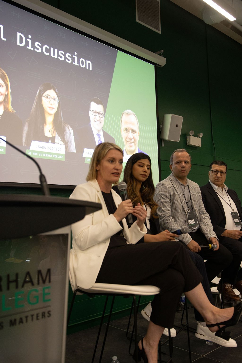 Panel discussion featuring Natalie Arthurs, Saba Siddiqi, Rick Menassa, and Ali Sharifi